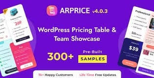 ARPrice - WordPress Pricing Table Plugin 4.0.3