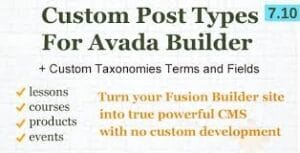Custom Post Types, Taxonomies and Fields for Avada Builder 7.11.0