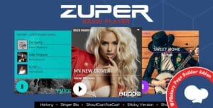 Zuper - Shoutcast and Icecast Radio Player With History - Addon For for WPBakery Page Builder 3.6