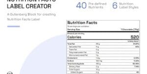 Nutrition Facts Label Creator (Gutenberg Block) 0.1.0